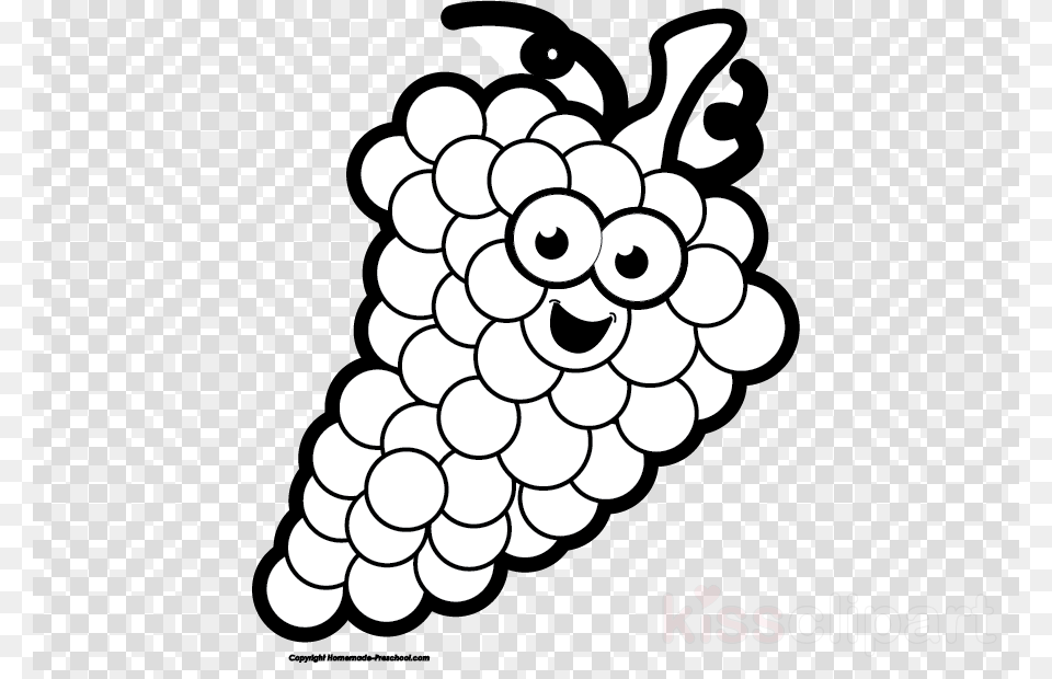 Grapes Black And White Clipart Common Grape Vine White Clip Art Grapes Black And White, Food, Fruit, Plant, Produce Free Png Download