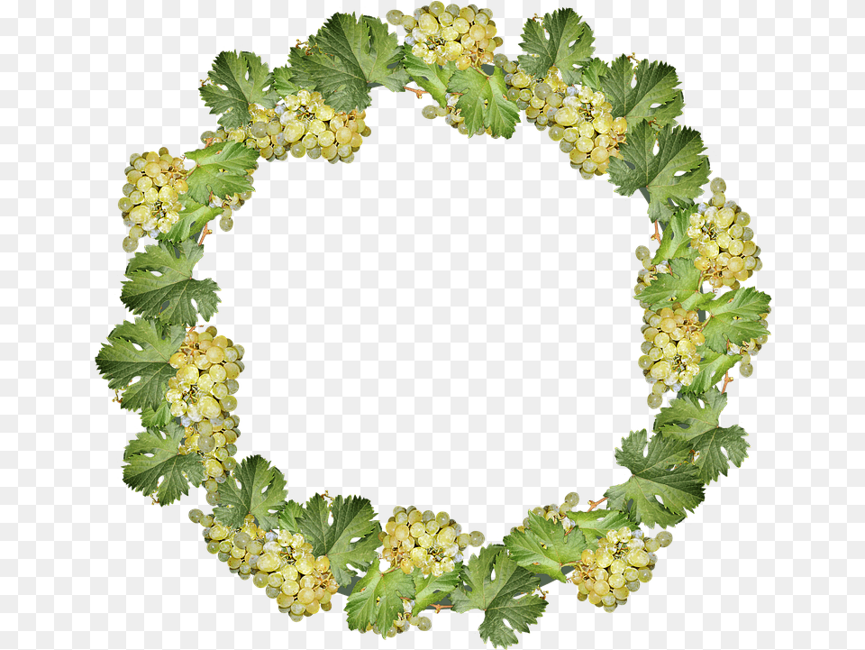 Grapes Wreath Border Frame Decoration Cut Out Viburnum, Food, Fruit, Plant, Produce Free Transparent Png