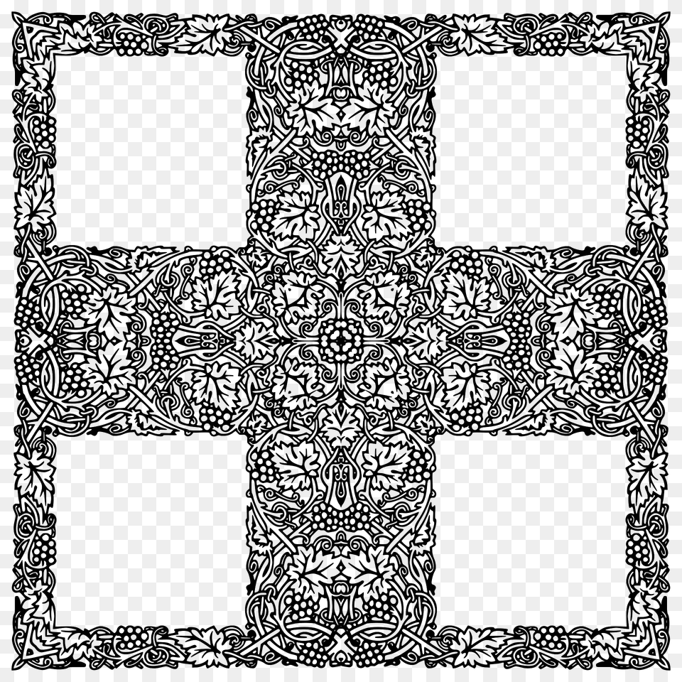 Grapevine Frame Extrapolated 2 Clipart, Home Decor, Rug, Pattern, Cross Free Transparent Png