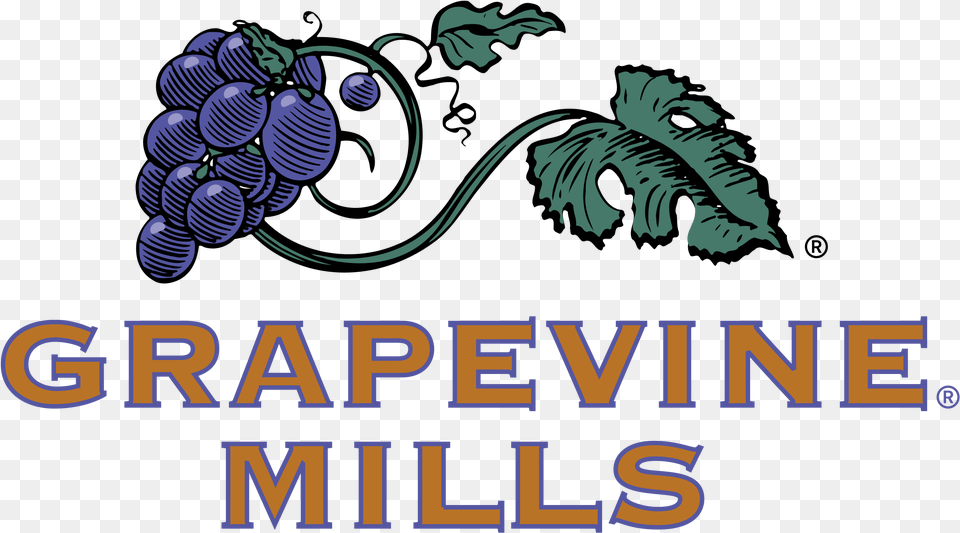 Grapevine Mills Logo Transparent Grapevine Mills Logo, Food, Fruit, Grapes, Plant Free Png