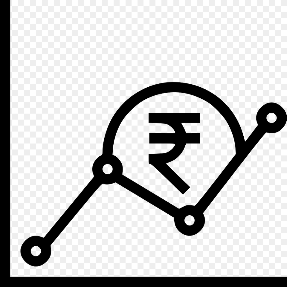 Graph Money Indian Rupee Business Growth Chart Correlation Icon, Stencil, Device, Grass, Lawn Free Png