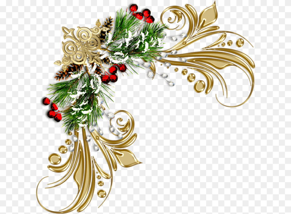 Graphic And Clip Christmas Corner Border, Art, Floral Design, Graphics, Pattern Png Image