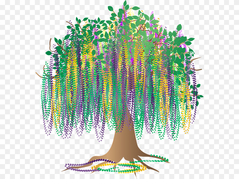 Graphic Bead Tree Bourbon Street Mardi Gras Tree Mardi Gras Tree Clipart, Accessories, Plant, Ornament, Vegetation Free Png Download