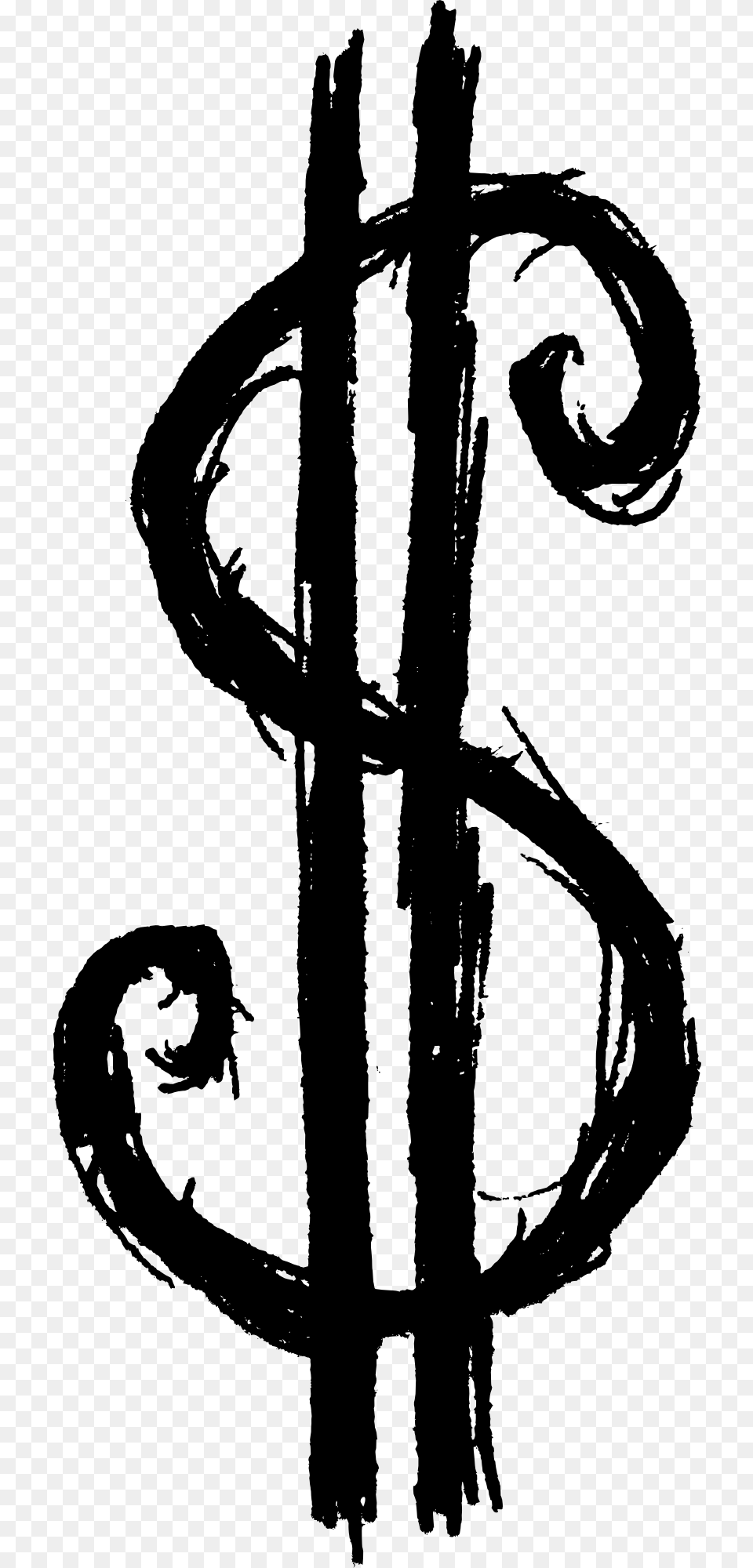Graphic Black And White Clip Art Draw Transprent Dollar Sign Drawing, Stencil, Person, Text Free Png