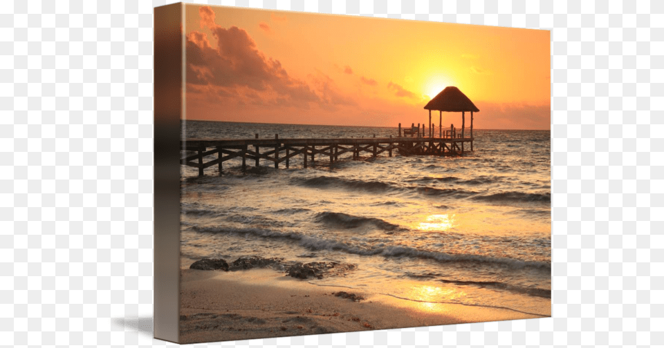Graphic Black And White Download Dock Playa Del Carmen Pier, Waterfront, Water, Sky, Nature Png Image