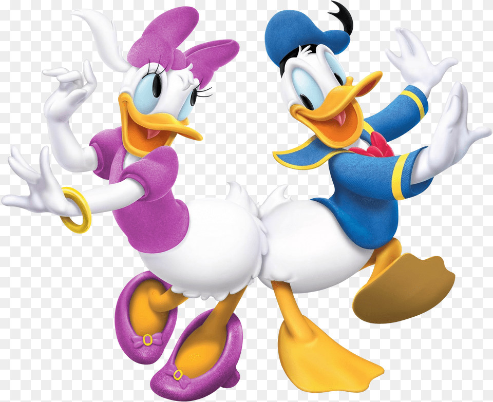 Graphic Black And White Download Donald Duck And Mickey Mouse Clubhouse Donald And Daisy, Plush, Toy, Clothing, Glove Png