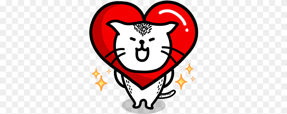 Graphic Black And White Download Heart Cat Lite Sticker Heart Cat Sticker, Face, Head, Person, Baby Free Transparent Png