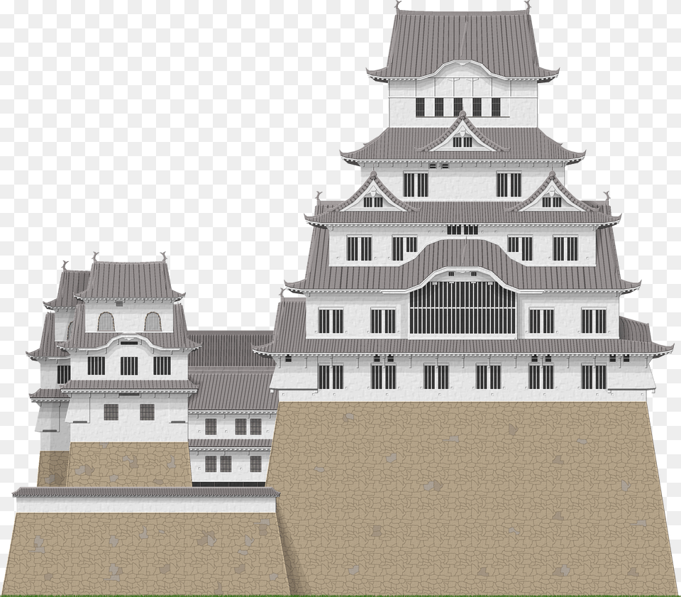 Graphic Black And White Stock Himeji By Herbertrocha Himeji Castle Model, Architecture, Bell Tower, Building, City Free Png
