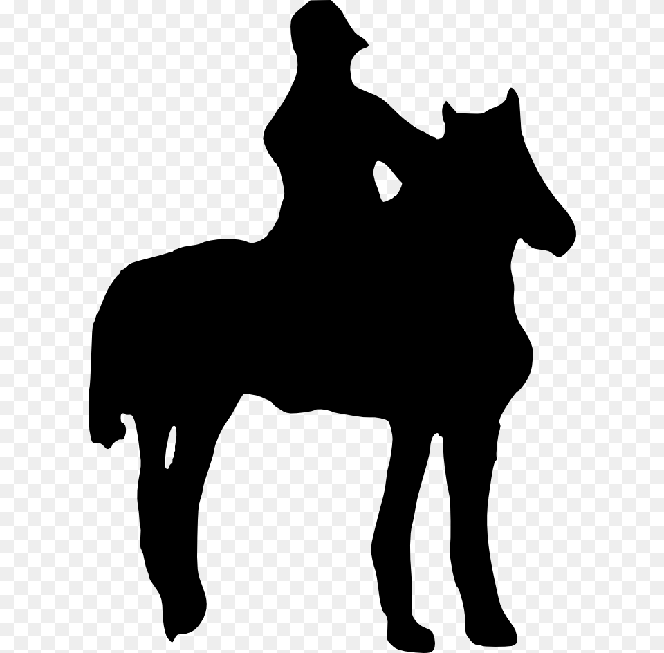 Graphic Black And White Stock Man Riding Silhouette Plaza Mayor, Animal, Pet, Stencil, Mammal Free Png Download