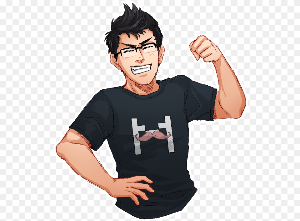 Graphic Black And White Stock Markiploop By Owyn Sama Markiplier, T-shirt, Adult, Person, Clothing Png