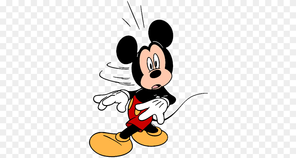 Graphic Black And White Stock Mickey Mouse Turning Surprised Mickey Mouse, Cartoon, Baby, Person Free Png