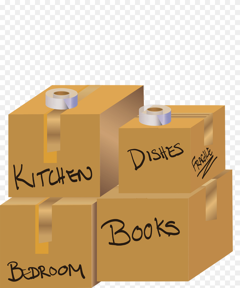 Graphic Clipart, Box, Cardboard, Carton, Tape Png Image