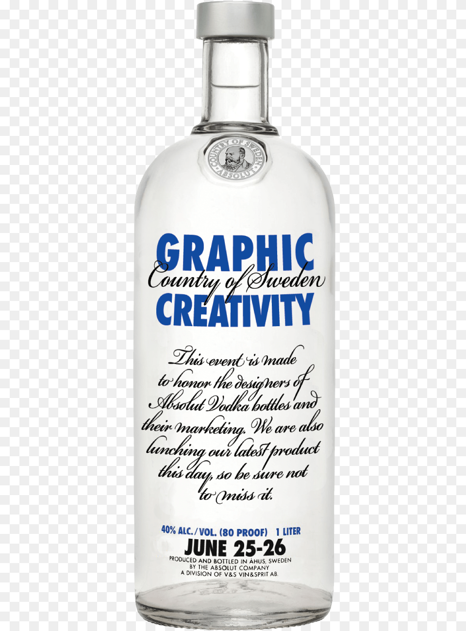 Graphic Creativity This Transparent Print Would Be Absolut Vodka, Alcohol, Beverage, Gin, Liquor Free Png Download