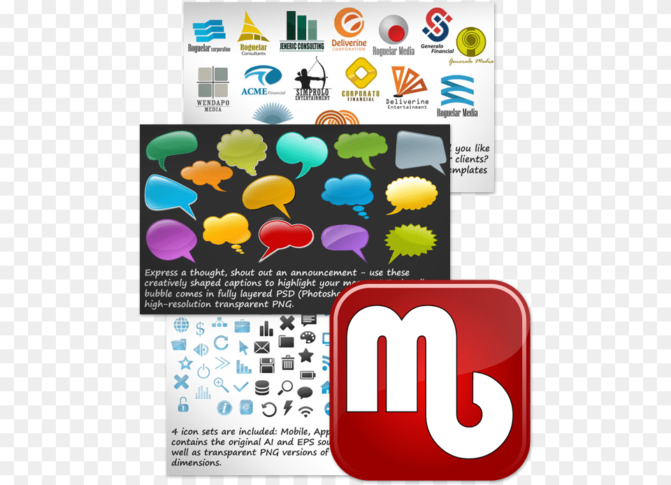 Graphic Design Bundle Of Icons Logos Captions Buttons Icon, Advertisement, Poster, Logo, Balloon Free Transparent Png
