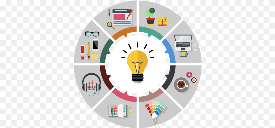 Graphic Design Infographic Accounting Cycle, Light, Lightbulb, Disk Free Png Download