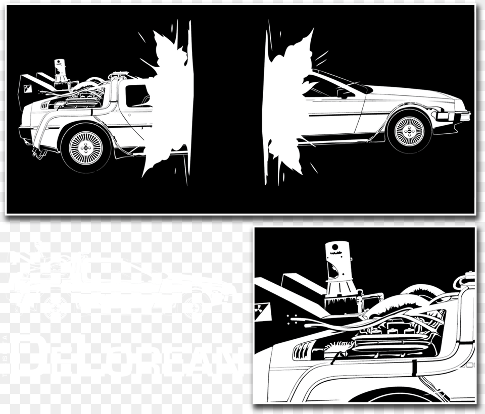 Graphic Download Delorean Vector Back To Future, Vehicle, Transportation, Car, Wheel Png Image
