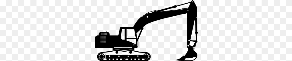 Graphic Download Excavator Clipart Black And White Excavator, Gray Free Png