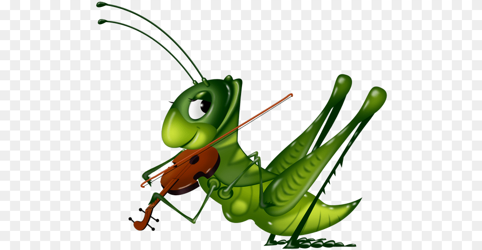 Graphic Cricket Bug Clipart Grasshopper Playing Violin, Animal, Insect, Invertebrate, Smoke Pipe Free Png