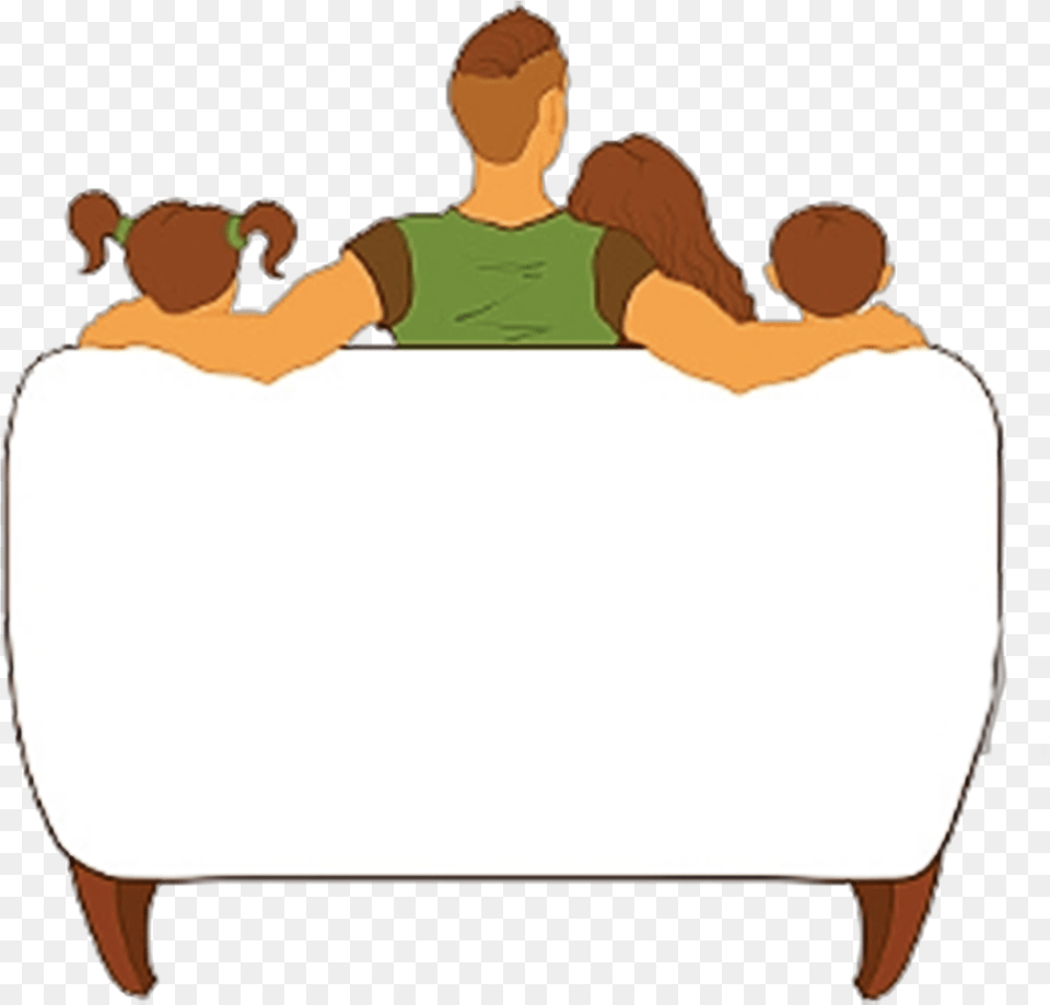 Graphic Freeuse Download Television Family Cartoon Silhouette Family On Couch, Furniture, Person, Tub, Head Free Transparent Png