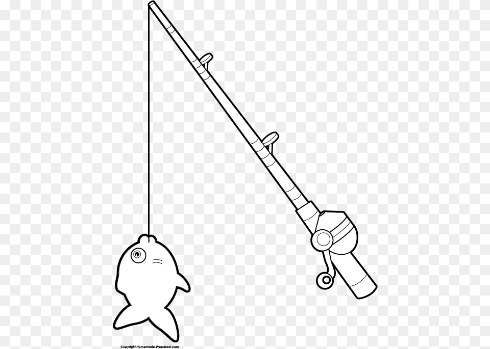 Graphic Freeuse Fishing Pole Clipart Black Fishing Rod, Weapon, Bow, Water, Person Png Image