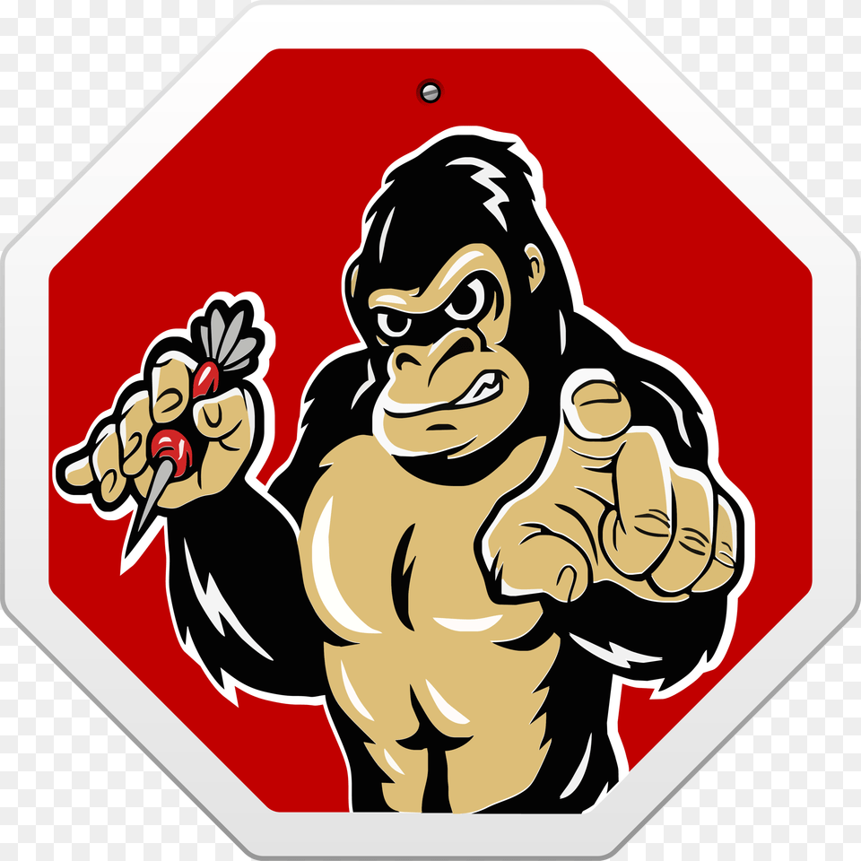 Graphic Freeuse Stock Ape Clipart Bodybuilding Gorilla, Sign, Symbol, Person, Road Sign Free Png