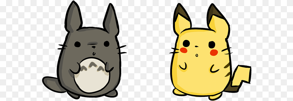 Graphic Freeuse Totoro Meet Pikachu D Movie Related Totoro And Pikachu, Face, Head, Person, Animal Free Png Download