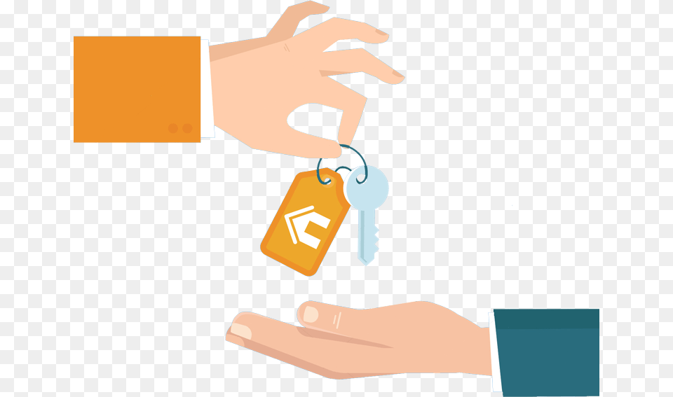 Graphic Hands Giving Away Home Keys Handing Over Keys Illustration, Key, Person Png Image