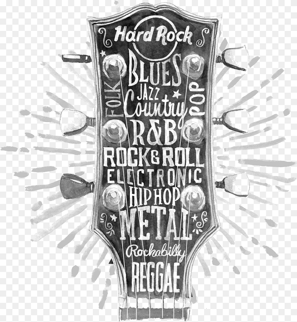 Graphic Hard Illustration Guitar Behance Design Rock Hard Rock Cafe Graphics, Logo, Art, Cross, Symbol Png