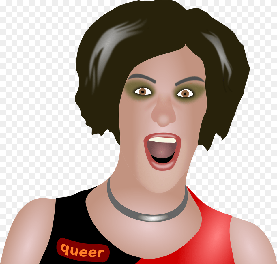 Graphic Image Of A Transvestite With An Open Mouth Transvestite, Adult, Person, Woman, Head Free Transparent Png