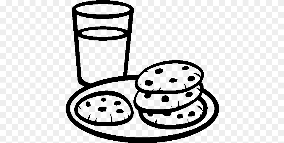 Graphic Library Collection Black And White High Milk And Cookies Coloring Page, Gray Png