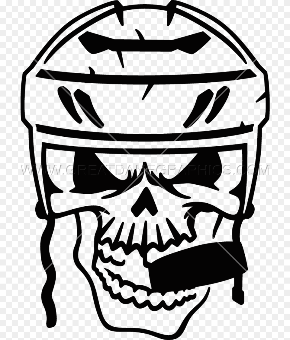 Graphic Library Hockey On Dumielauxepices Net Skull In Hockey Helmet, Crash Helmet, Bow, Weapon Free Transparent Png