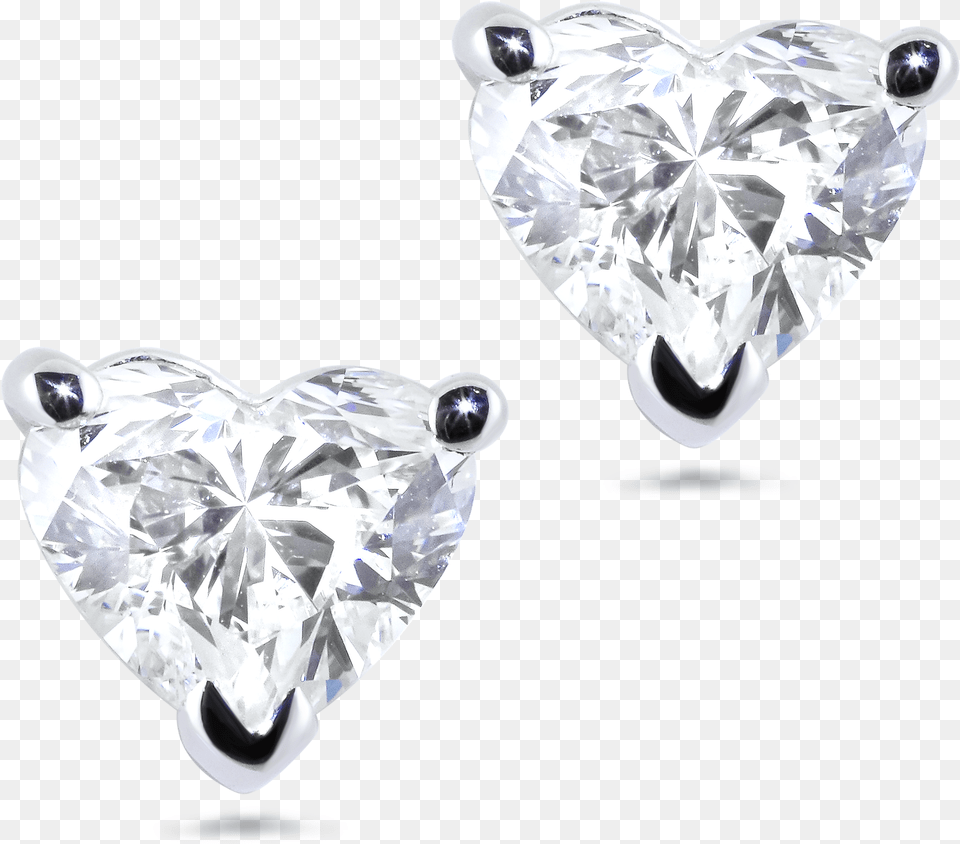Graphic Library K Wg Carat Heart Shaped Earrings Heart Shaped Diamond Solitaire 2 Carat Earrings, Accessories, Earring, Gemstone, Jewelry Free Transparent Png