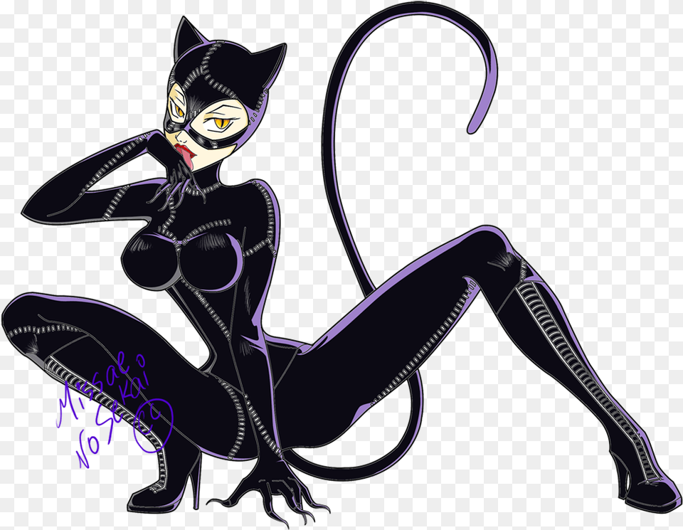 Graphic Library Stock Catwoman Color By Missae No Sekai Catwoman Cartoon, Publication, Book, Comics, Adult Free Png Download