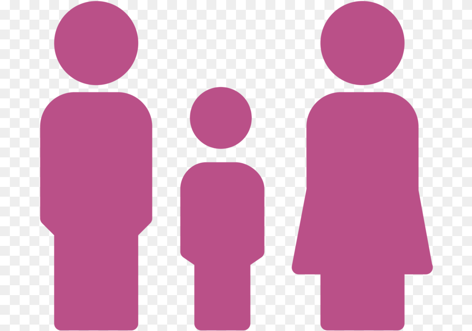Graphic Of A Male Adult 1 Female Adult And A Child, Purple, Person, Woman Png Image