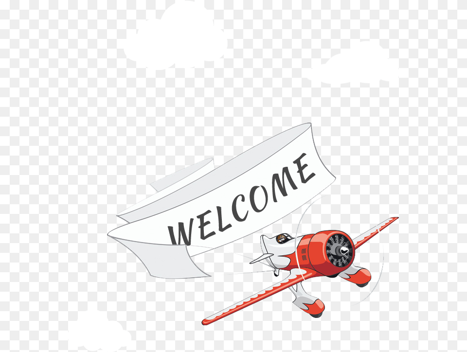 Graphic Of A Plane Towing A Banner With Welcome Written, Aircraft, Transportation, Vehicle, Airplane Free Png Download