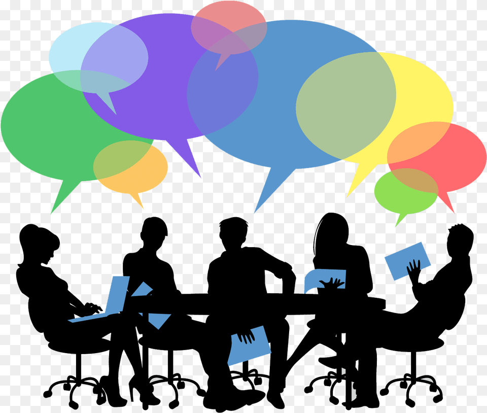 Graphic Picture Of A Meeting Primary Research Focus Groups Background Conversation Clipart, Person, Balloon, People, Crowd Free Png