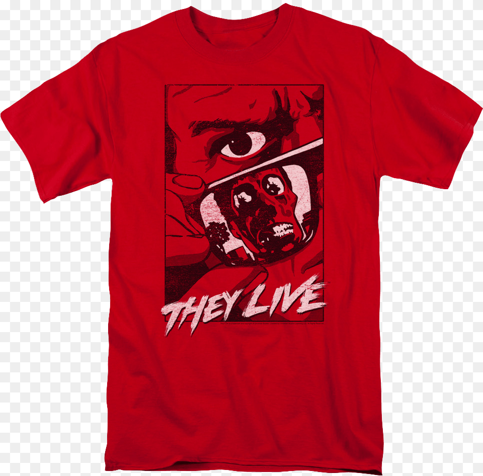 Graphic Poster They Live T Shirt T Shirt, Clothing, T-shirt, Person Free Png