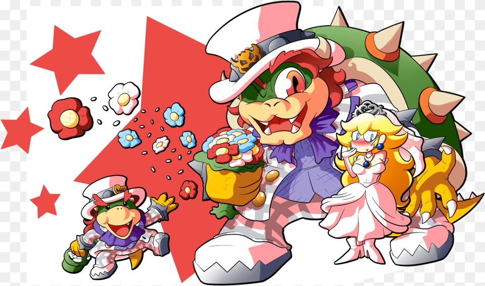 Graphic Royalty Download Just Married By Blargen Super Mario Odyssey Bowser And Peach, Baby, Person, Book, Comics Free Transparent Png