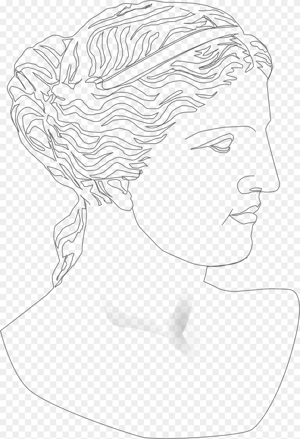 Graphic Royalty Free Library Clipart Woman Big Classical Art Outline, Person, Face, Head, Photography Png Image
