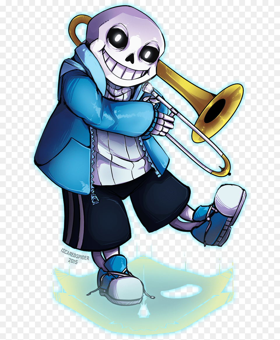 Graphic Royalty Stock The By Iscaredspider On Sans The Skeleton Art, Musical Instrument, Person, Brass Section, Face Free Transparent Png