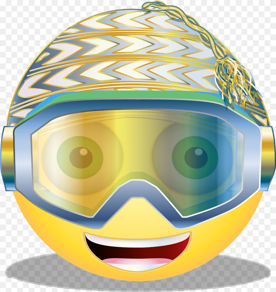 Graphic Skier Smiley Photo Smiley, Accessories, Goggles, Sphere, Disk Free Transparent Png