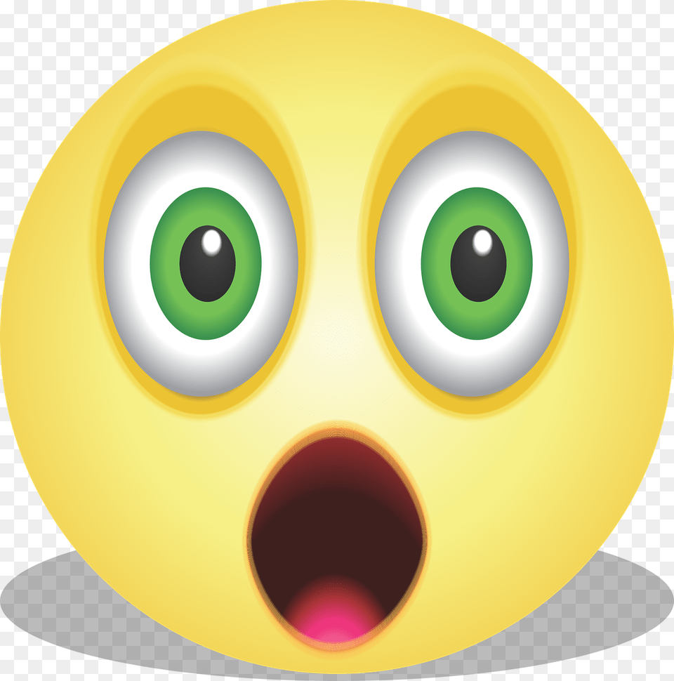 Graphic Smiley Emoji Emoticon Shock Flying Scared Schock Smiley, Disk, Sphere, Egg, Food Free Png