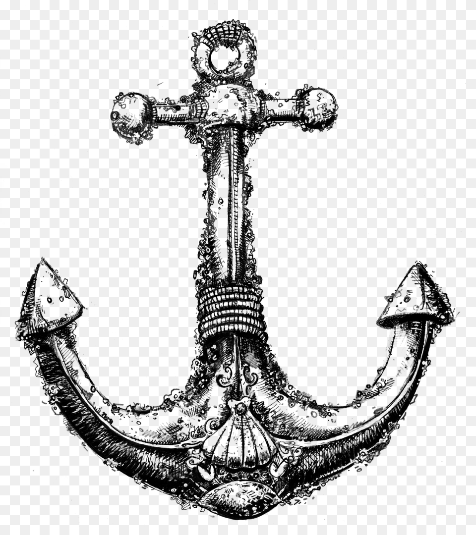 Graphic So Kiss Him Again Just To Prove Rusty Anchor Drawing, Cross, Symbol, Text Png Image