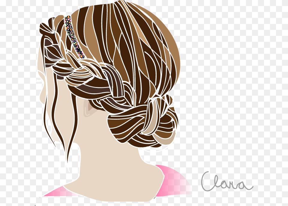 Graphic Stock Collection Of Drawing Braids Braid Drawing, Accessories, Body Part, Face, Head Free Png Download