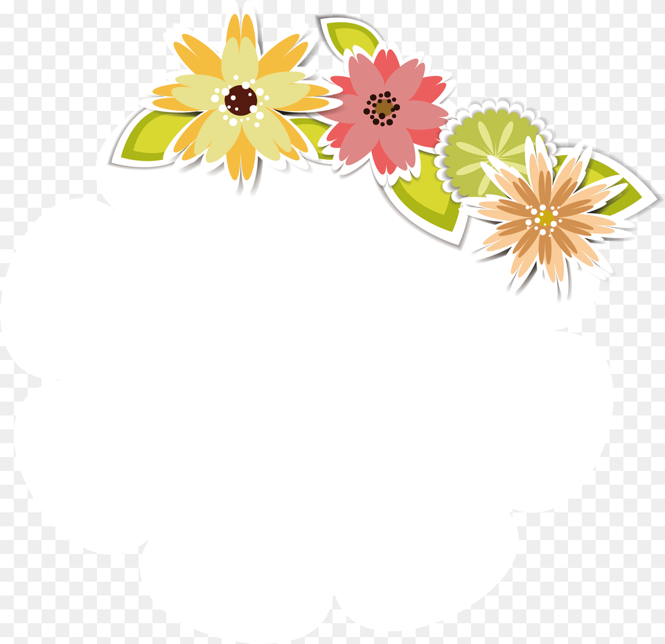 Graphic Stock Floral Design Cute Background Design For Messages Flower, Plant, Art, Pattern, Daisy Free Png Download