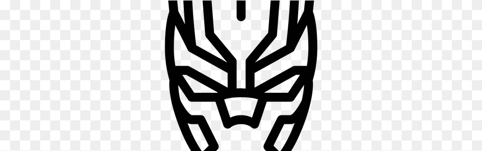 Graphic Stock Mask Path Decorations Pictures Black Panther Mask Outline, Gray Png Image