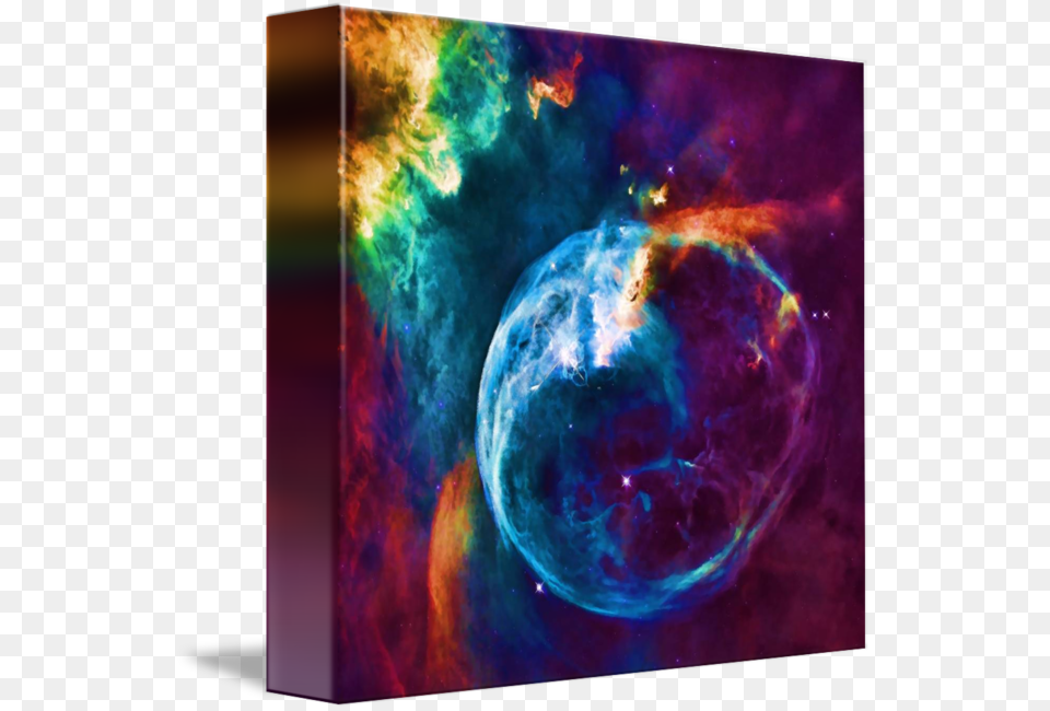 Graphic Stock Vibrant Watercolor Of Cosmic Bubble Weewado Leinwandbild Knstler Der Raum Gre, Astronomy, Outer Space, Nebula, Canvas Free Png Download