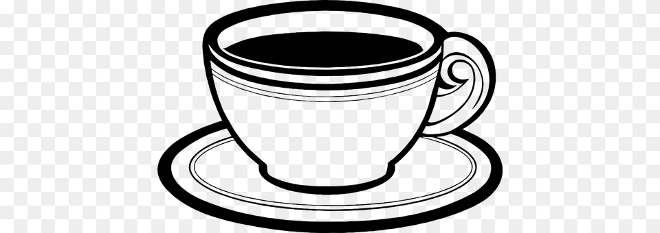 Graphic Tea Cup Cup Coffee Black Sketsa Kopi Hitam Putih, Gray Png