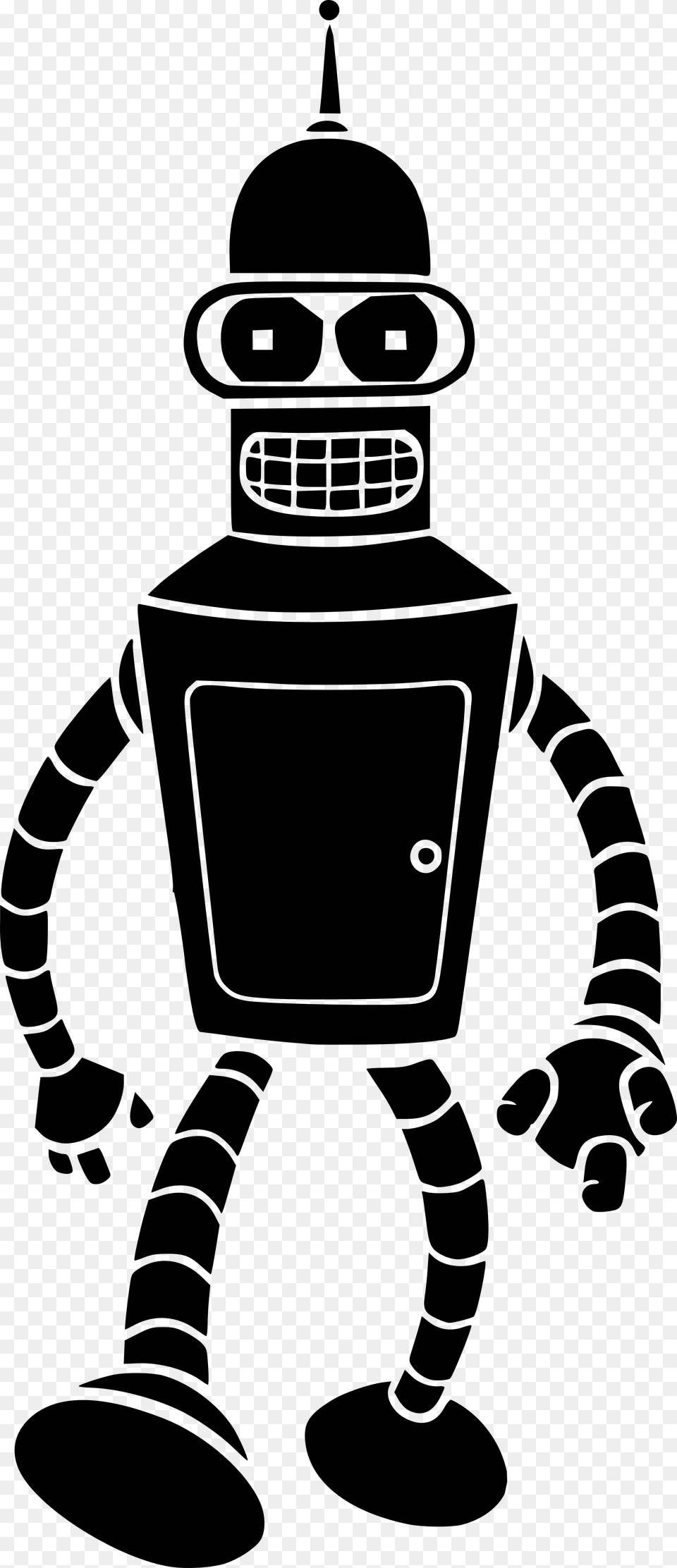 Graphic Transparent Bender Drawing Roberto Bender Futurama Silhouette, Stencil, Robot, Baby, Person Free Png