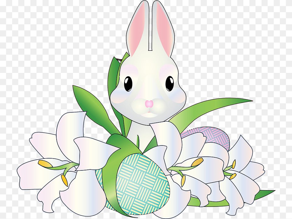 Graphic White Bunny Easter Cartoon, Animal, Mammal, Rabbit, Baby Free Png Download